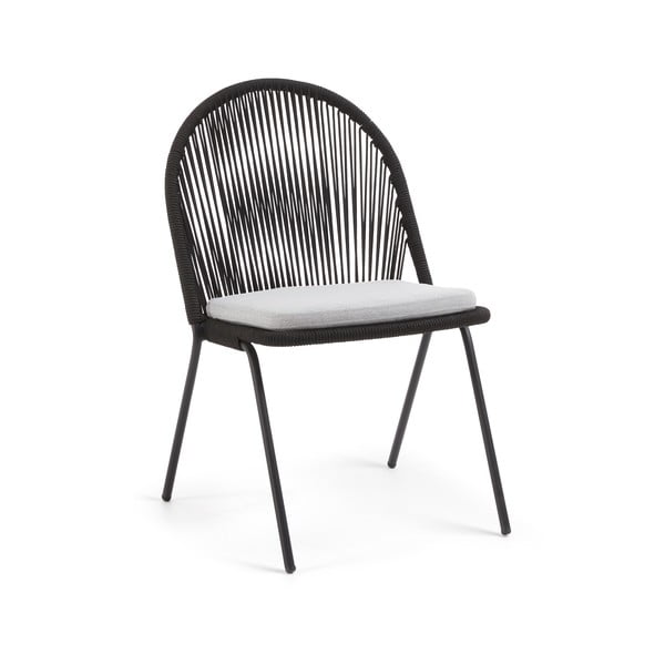 Melns dārza krēsls ar tērauda konstrukciju Kave Home Stand