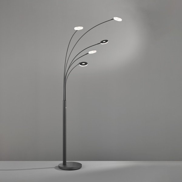 Melna LED stāvlampa ar regulējamu spilgtumu (augstums 225 cm) Dent – Fischer & Honsel-image-1