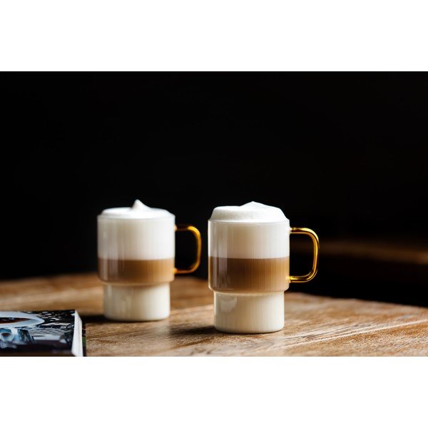 Dzeltenas kapučīno stikla krūzes (2 gab.) 350 ml Livio – Vialli Design-image-3