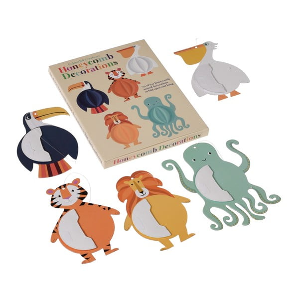 5 papīra dekorāciju komplekts Rex London Colourful Creatures