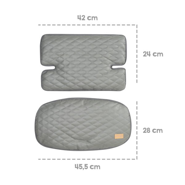 Pelēks/brūns bērnu pusdienu krēsliņa spilvens Luxe – Roba-image-4