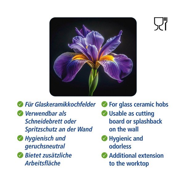 Rūdīta stikla plīts sienas aizsargplāksne 50x56 cm Iris – Wenko-image-4