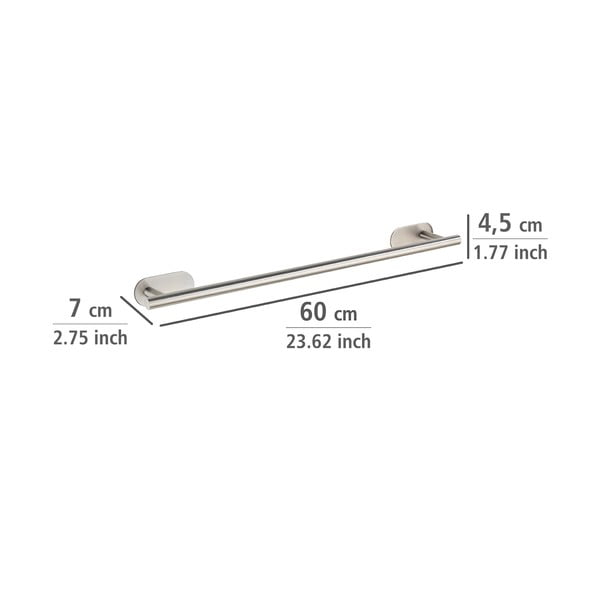 Matētas sudraba krāsas nerūsējošā tērauda pašlīmējošs dvieļu turētājs Orea Uno – Wenko-image-4