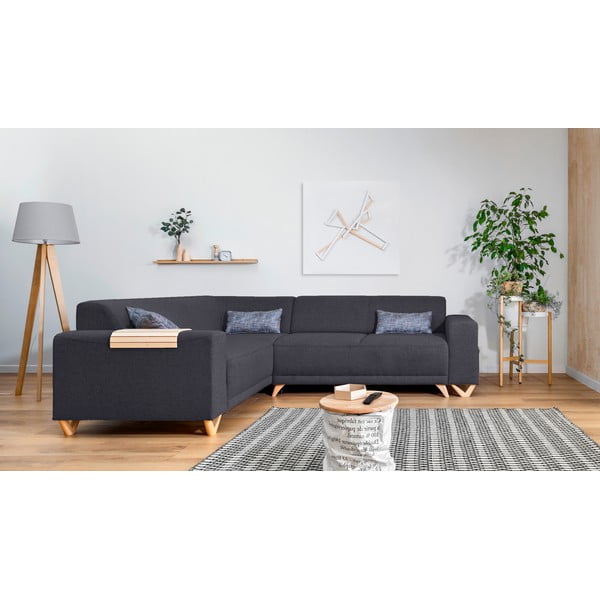 Antracīta pelēks salokāms/ar uzglabāšanas vietu stūra dīvāns (ar kreiso stūri/L veida) Classy Sophie – Miuform-image-1