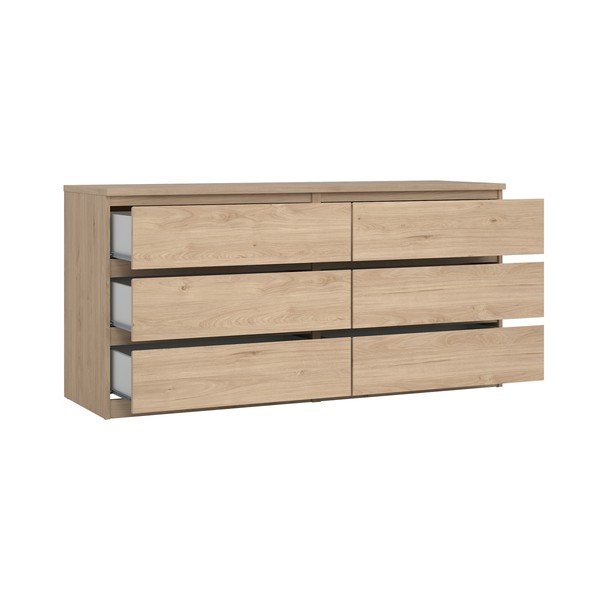 Dabīga toņa kumode ar ozolkoka imitāciju 154x76x50 cm Naia – Tvilum-image-2