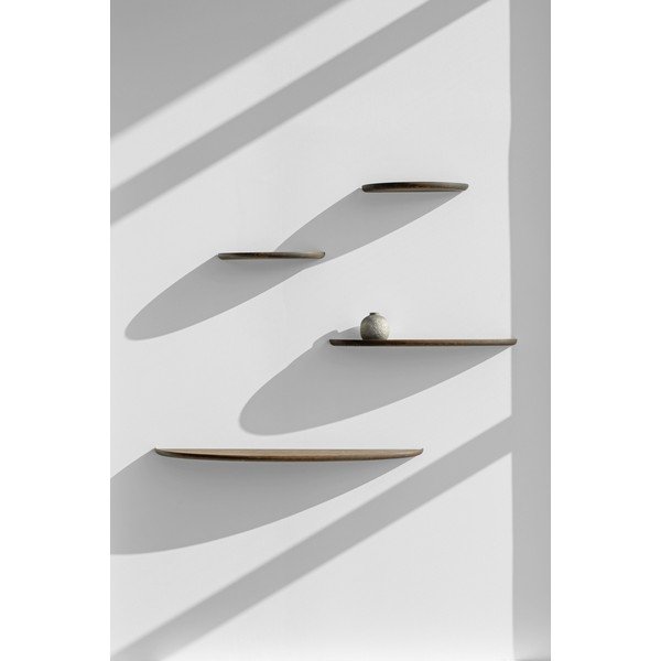 Brūns ozola masīvkoka sienas plaukts 100 cm Mu – Gazzda-image-3