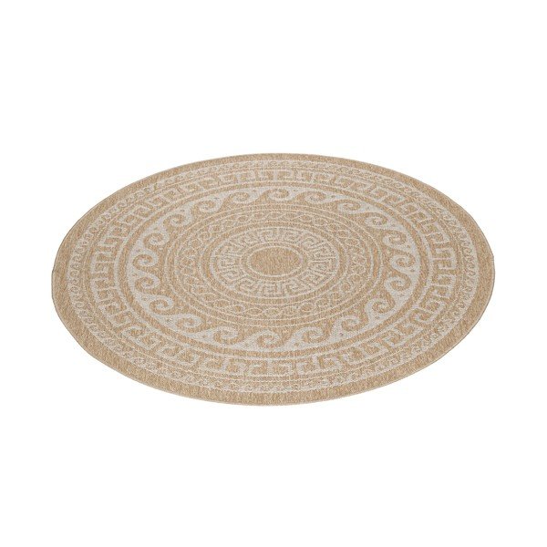 Bēšs apaļš iekštelpu un āra paklājs ø 200 cm Comilla – Ayyildiz Carpets-image-2