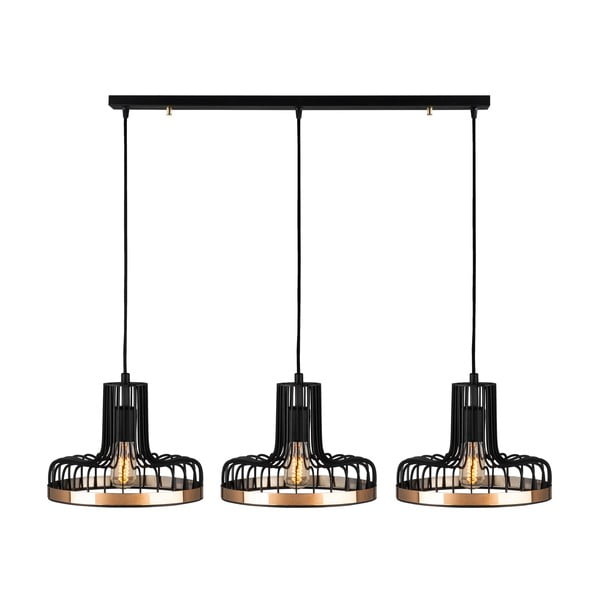 Melna/vara krāsas piekaramā lampa ar metāla abažūru Fellini – Opviq lights