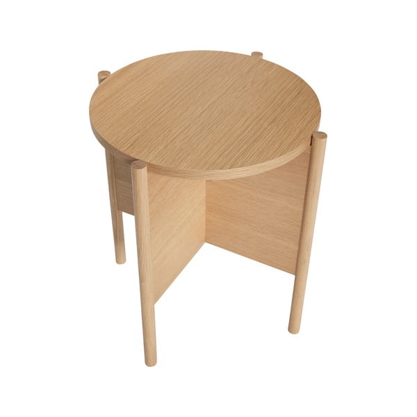 Apaļš sānu galdiņš ar ozolkoka imitāciju ø 45 cm Heritage – Hübsch-image-3