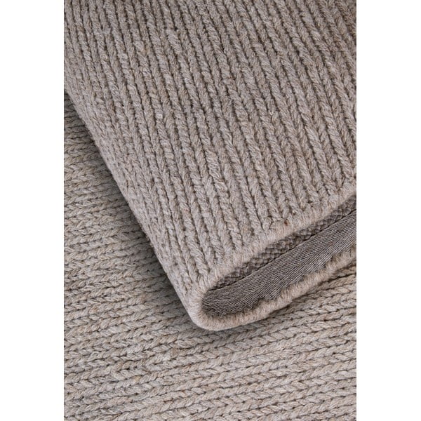 Gaiši brūns ar rokām darināts vilnas apaļš paklājs ø 200 cm Francois – Villeroy&Boch-image-3