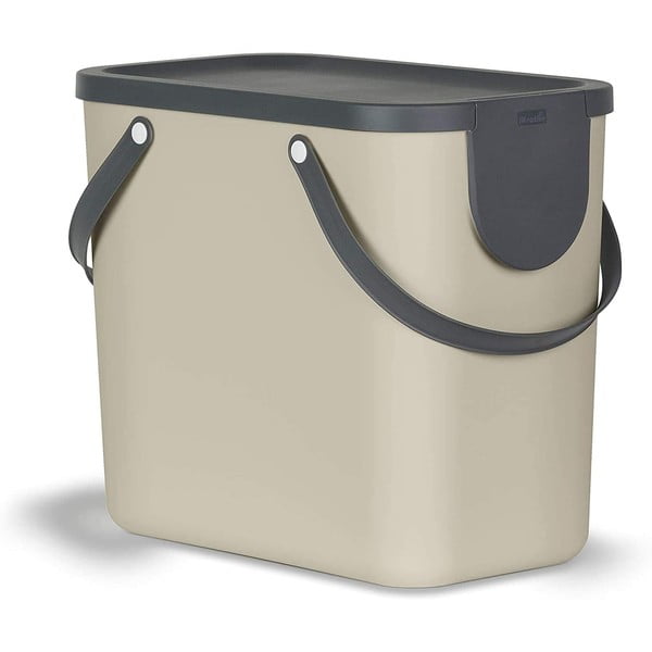 Gaiši brūna atkritumu šķirošanas pārstrādātas plastmasas atkritumu tvertne 25 l Albula – Rotho