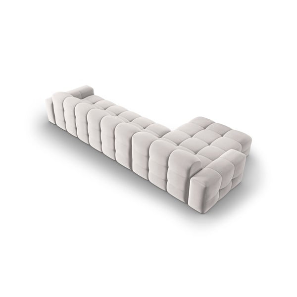 Gaiši pelēks samta stūra dīvāns (kreisais stūris) Kendal – Micadoni Home-image-4