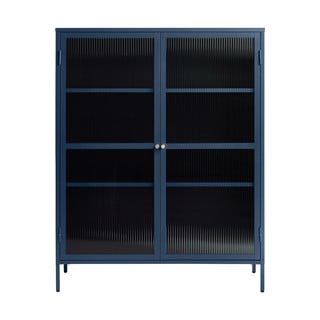 Zila metāla vitrīna Unique Furniture Bronco, augstums 140 cm