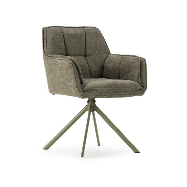 Zaļi polsterēti ēdamistabas krēsli (2 gab.) Keiko – Marckeric