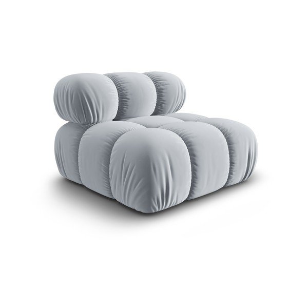 Gaiši zils samta modulārais dīvāns  (vidējā moduļa) Bellis – Micadoni Home-image-3
