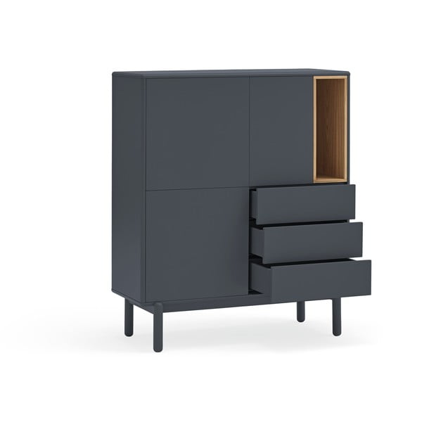 Tumši pelēka augsta kumode 100x120 cm Corvo – Teulat-image-3