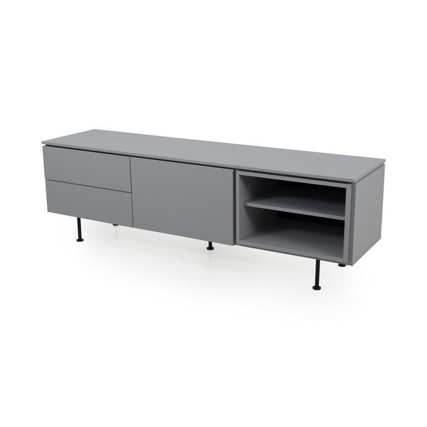 Pelēka kumode Tenzo Plain, platums 180 cm-image-1
