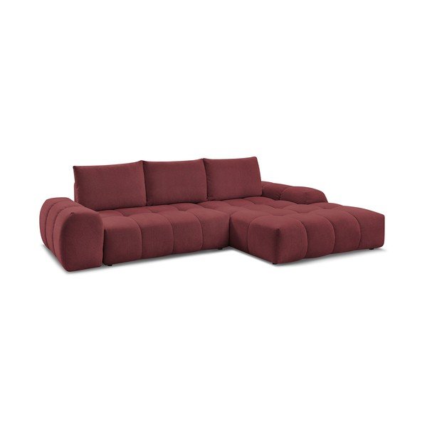 Bordo salokāms/ar uzglabāšanas vietu stūra dīvāns no šenila auduma (ar labo stūri/ar zvilni) Everest – Bobochic Paris-image-3