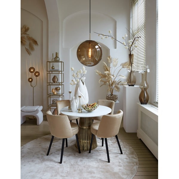 Krēmkrāsas pufs no buklē auduma Nafya – Light & Living-image-1