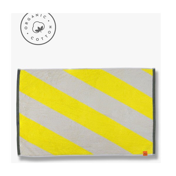Dzeltens vannas istabas paklājiņš no organiskās kokvilnas  50x80 cm Diagonal – Mette Ditmer Denmark-image-3
