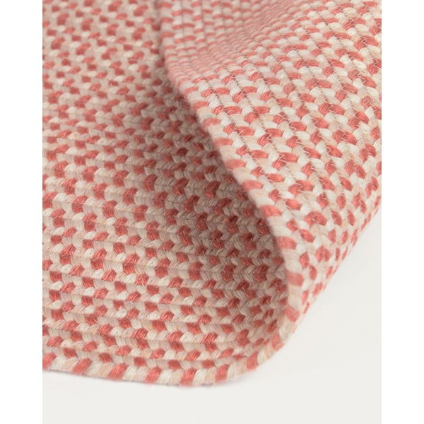 Rozā apaļš iekštelpu un āra paklājs no pārstrādātas šķiedras ø 150 cm Rodhe – Kave Home-image-4