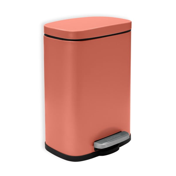 Terakotas oranža tērauda atkritumu tvertne ar pedāli 5 l   Akira – Spirella