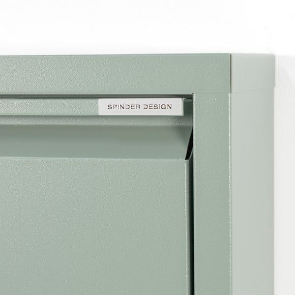 Dūmakaini zaļš metāla atverams apavu plaukts 50x103x15 cm Billy – Spinder Design-image-4