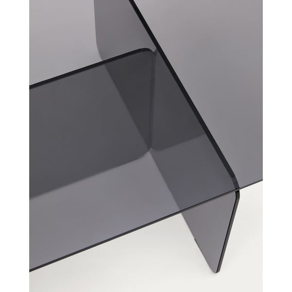 Pelēks stikla žurnālgaldiņš 60x120 cm Zaren – Kave Home-image-3