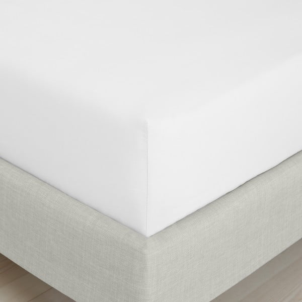 Balts palags no kokvilnas perkala ar gumiju 90x190 cm Cotton Percale – Bianca-image-3