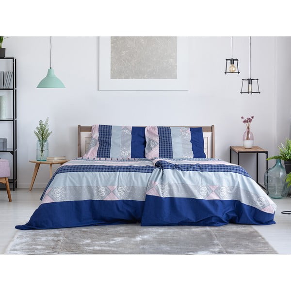 Zila vienvietīga gultas veļa no krepa auduma 140x200 cm Top Class – B.E.S.