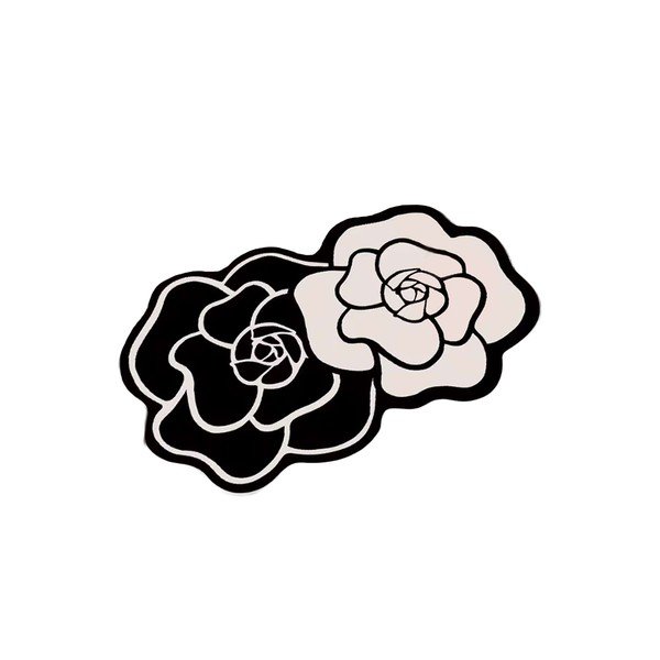 Melnbalts vannas istabas paklājiņš 60x100 cm Bungari Rose – Foutastic