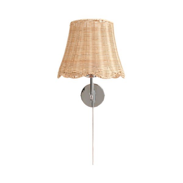 Sudraba krāsas/dabīga toņa bambusa sienas lampa ar vadu Strå – Jotex-image-4
