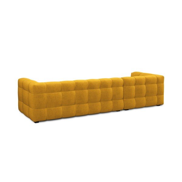 Dzeltens samta stūra dīvāns Windsor & Co Sofas Vesta, kreisais stūris-image-4