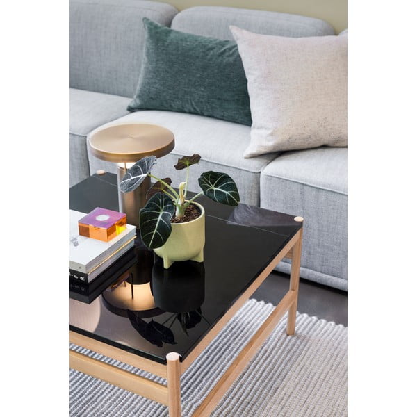 Melns/dabīga toņa marmora žurnālgaldiņš 80x80 cm Raw – Hübsch-image-4