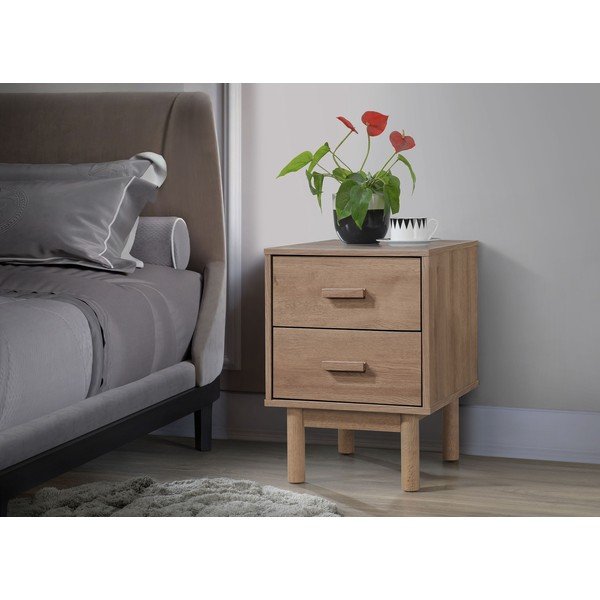 Dabīga toņa naktsskapītis ar ozolkoka imitāciju Melanie – Støraa-image-1