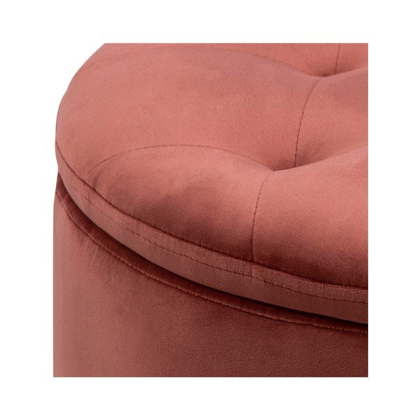 Koraļļu rozā samta pufs Actona Retina, ⌀ 60 cm-image-3