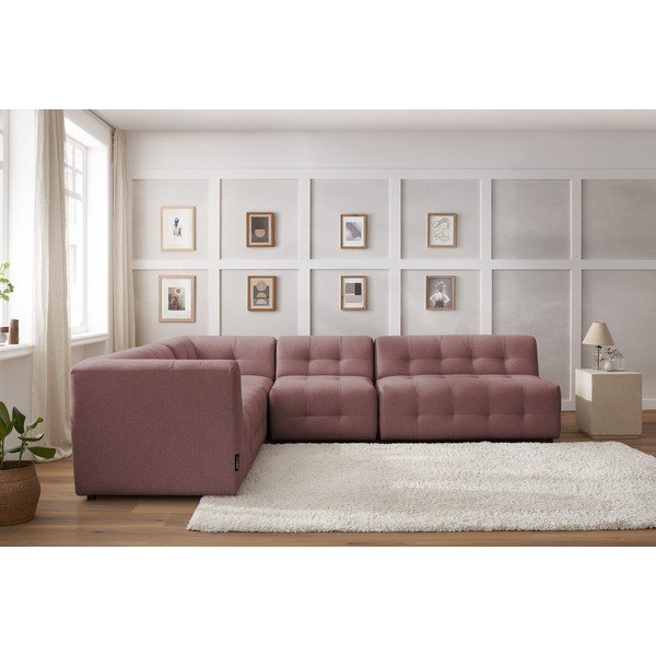 Tumši rozā stūra dīvāns (kreisais stūris) Kleber – Bobochic Paris-image-1