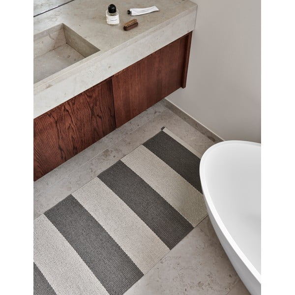 Antracīta pelēks/krēmkrāsas iekštelpu un āra paklājs 140x180 cm Bob Charcoal Linen – Pappelina-image-4