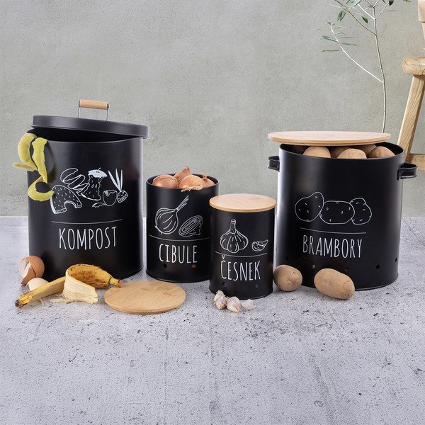 Melns kompostējamo atkritumu konteiners 8 l BLACK – Orion-image-2