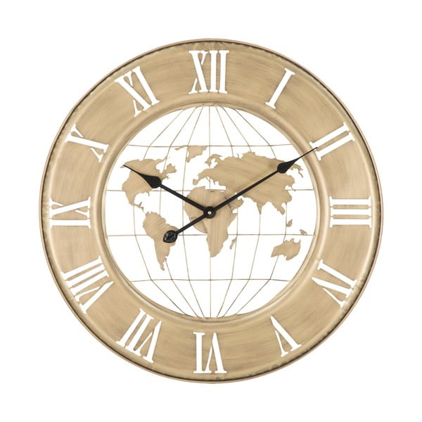 Mauro Ferretti Pasaules sienas pulkstenis zelta krāsā, ø 63 cm
