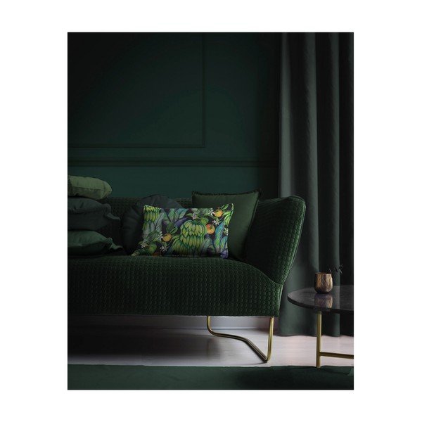 Apaļš dekoratīvais spilvens ar samta pārvalku Velvet Atelier Dark Green, ⌀ 45 cm-image-1
