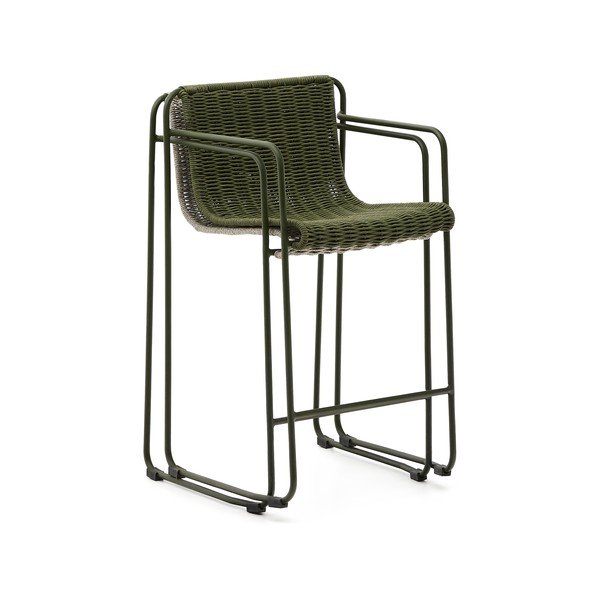 Zaļš metāla dārza bāra krēsls Maurina – Kave Home-image-3