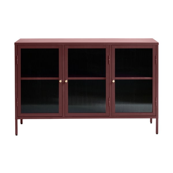 Sarkana metāla vitrīna Unique Furniture Bronco, augstums 85 cm