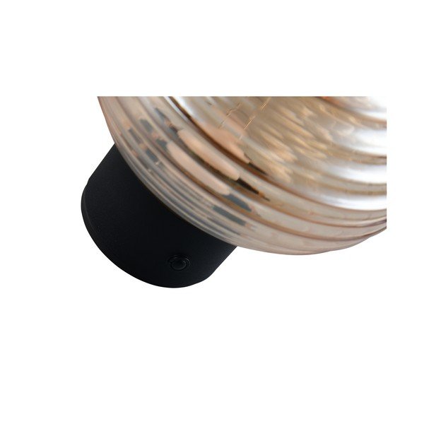 Dzintara dzeltena stikla LED sienas lampa ar USB ø 15,5 cm Earl – Reality-image-4