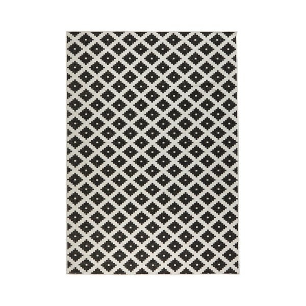 Melnbalts rakstains divpusējs paklājs Bougari, 120 x 170 cm