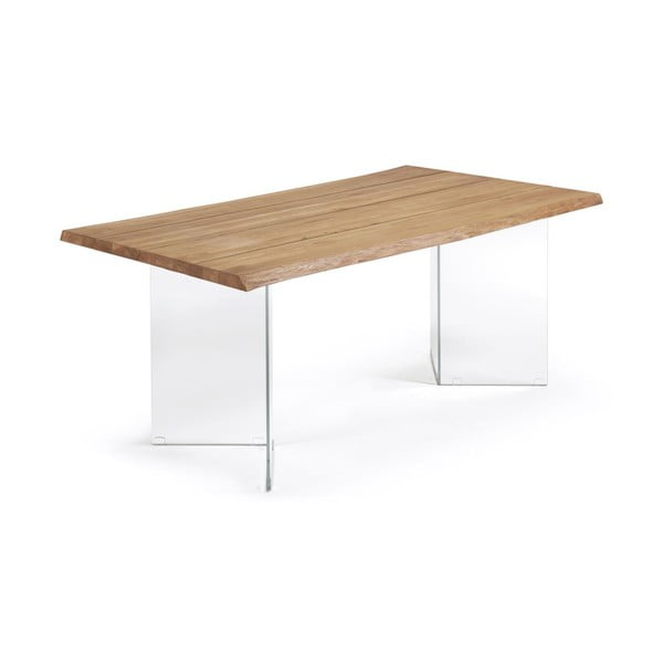 Dabīga toņa ēdamgalds ar ozolkoka imitācijas galda virsmu 90x160 cm Lotty – Kave Home-image-3