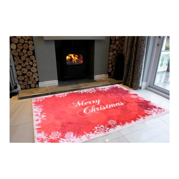 Balts un sarkans paklājs Vitaus Merry Christmas, 120 x 160 cm