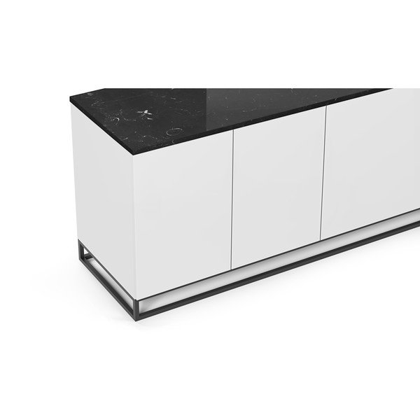 Matēti balta TV kumode ar melnu marmora virsmu TemaHome Join, 200 x 65 cm-image-1