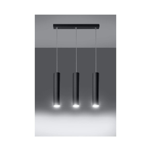 Melna metāla piekaramā lampa Castro – Sollux-image-1