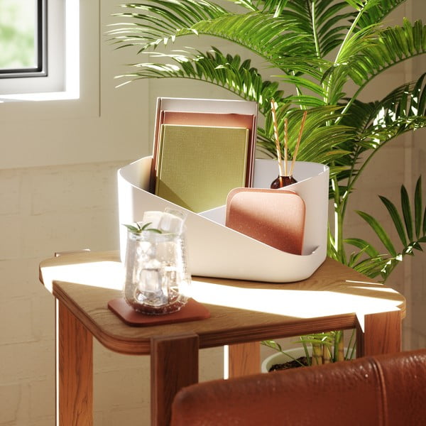 Balts plastmasas kosmētikas vannas istabas organizators Glam – Umbra-image-3